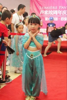 

New Arrival Princess Dresses Party Costumes Fancy Christmas Gifts Cartoon Jasmin Princess Dress Free Magic Wand