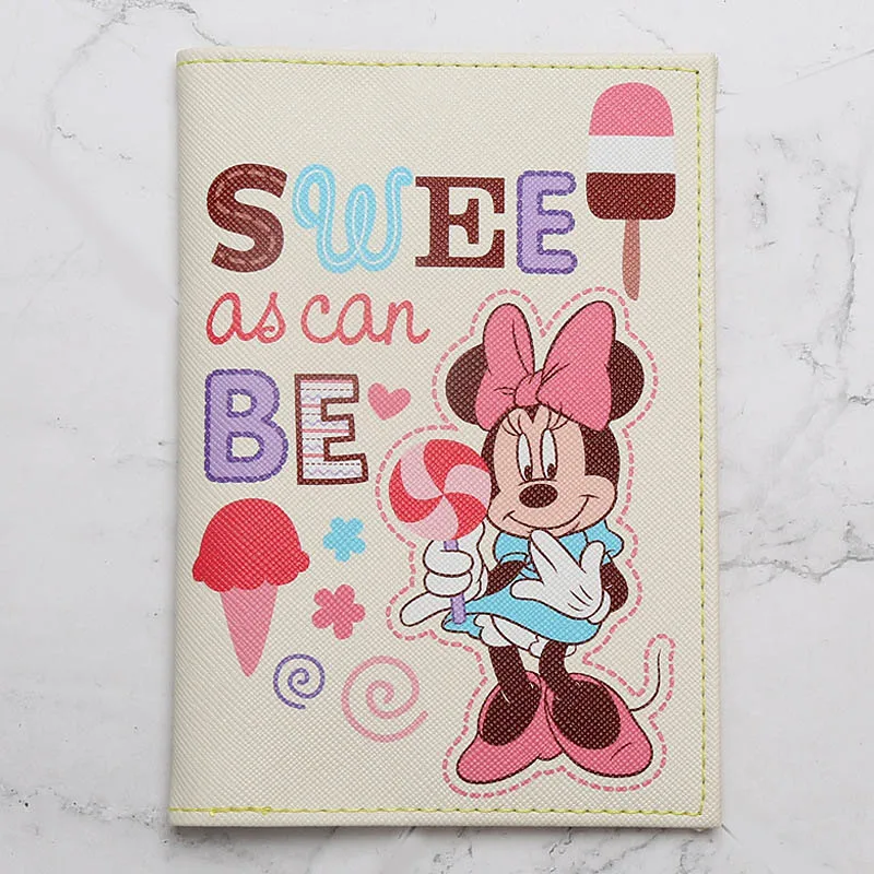 

Fashion Cute Minnie Animals Cartoon Passport Cover Men Women PU Leather Travel Passport Holder Case Card ID Holders 14.5cm*10cm