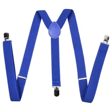 Унисекс цветные ремни Три зажимы подтяжки брюки зажимы 2,5 см