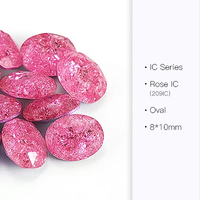 Стеклянные Камни Роза IC Ледяной цветок Стразы ювелирные изделия дизайнерские украшения камень Прозрачный 3D дизайн ногтей Стразы - Цвет: Oval  8X10
