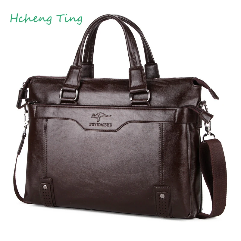 

Fashion Leather Mens Briefcase Laptop Bag Famous Brand Shoulder Bag Messenger Bag Business Handbag Male Crossbody Bags
