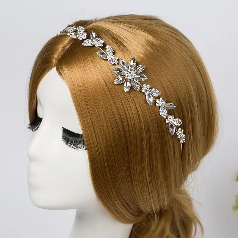 Bridal Rhinestone Crystal Hair Vine Tiara Crown Wedding Comb Hair Chain Headpiece Floral Headband Hair Ornaments for Women - Image 5