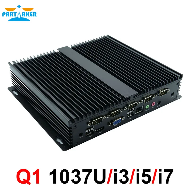 Немощные прочные промышленные компьютеры Celeron 1037U i5 3317u мини ПК без вентилятора с 6
