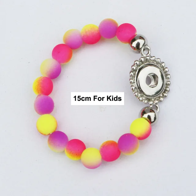 Aliexpress 1pc Interchangeable Nice Purple Pink Color 1pc Interchangeable Nice Purple Pink Color Beads Snap Bracelets Jewelry For 12mm Metal Snaps 15cm Length