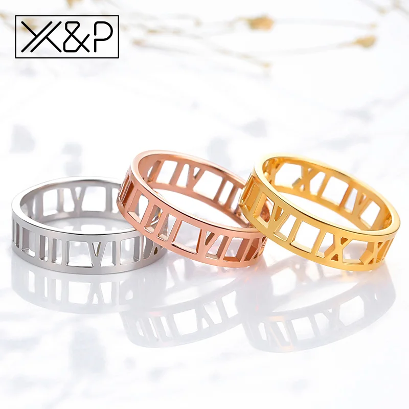 X P Fashion font b Luxury b font Couple 316 L Stainless Steel Rings for Woman