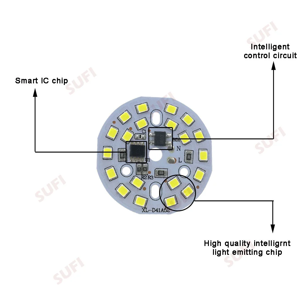 10 шт. Смарт IC DIY светодиодный светильник SMD 3 Вт 5 Вт 7 Вт 9 Вт 12 Вт теплый белый чистый белый светильник с чипом вход 220 В для 3 5 7 9 12 Вт Светодиодный светильник