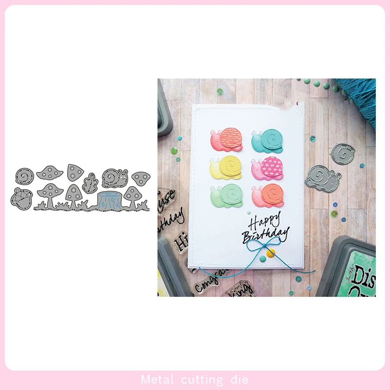 

Metal Cutting Dies Spring snails and mushrooms Die Scrapbooking Embossing Paper Craft Album Cards Punch Art cutter die 2019