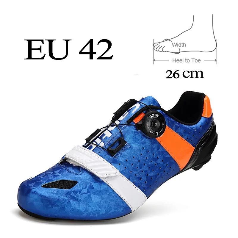 Santic/Мужская обувь для езды на велосипеде из углеродного волокна; обувь для гонок на велосипеде; обувь для езды на велосипеде; самоблокирующаяся спортивная обувь; Sapatilha Ciclismo - Цвет: Blue 42