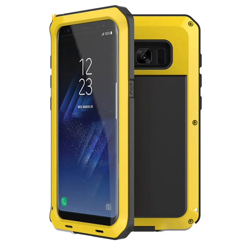 100 сверхмощный ПК ударопрочный матальный чехол для samsung Galaxy S10 E S9 S8 Plus Note 9 8 Броня алюминиевый силиконовый+ защитный чехол для ПК