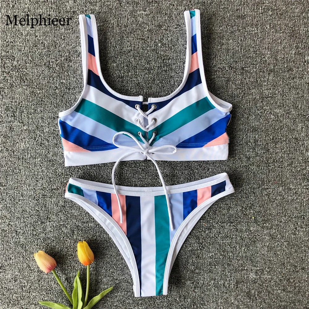 striped bathing suit two piece
