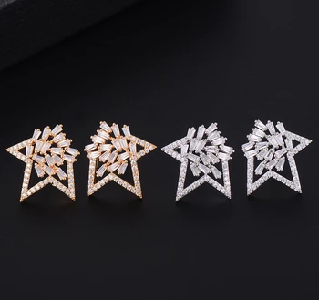 

SISCATHY Charms Women Irregular Stud Earrings Luxury Full Micro Cubic Zirconia Pave For Bridal Engagement Earrings Jewelry 2019