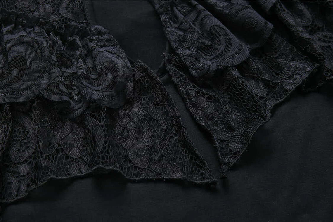 Darkinlove Для женщин Кружева Украшенные Короткие гот Топ TW173