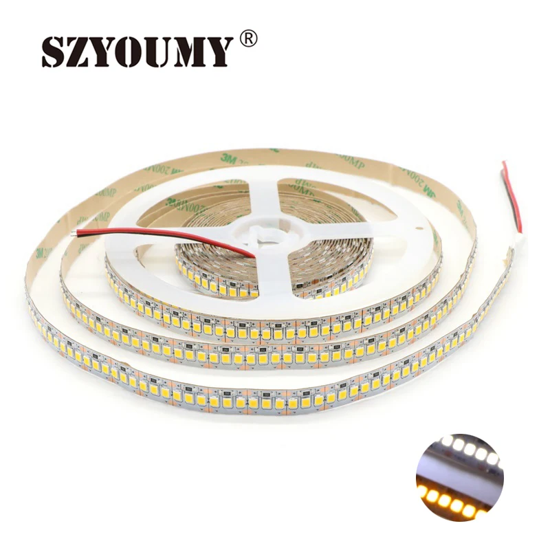 SZYOUMY SMD2835 однорядные 1200 светодио дный S SMD2835 5 м гибкие холодный белый 6000-6500 К светодио дный ленты, полосы света-Водонепроницаемый высокий