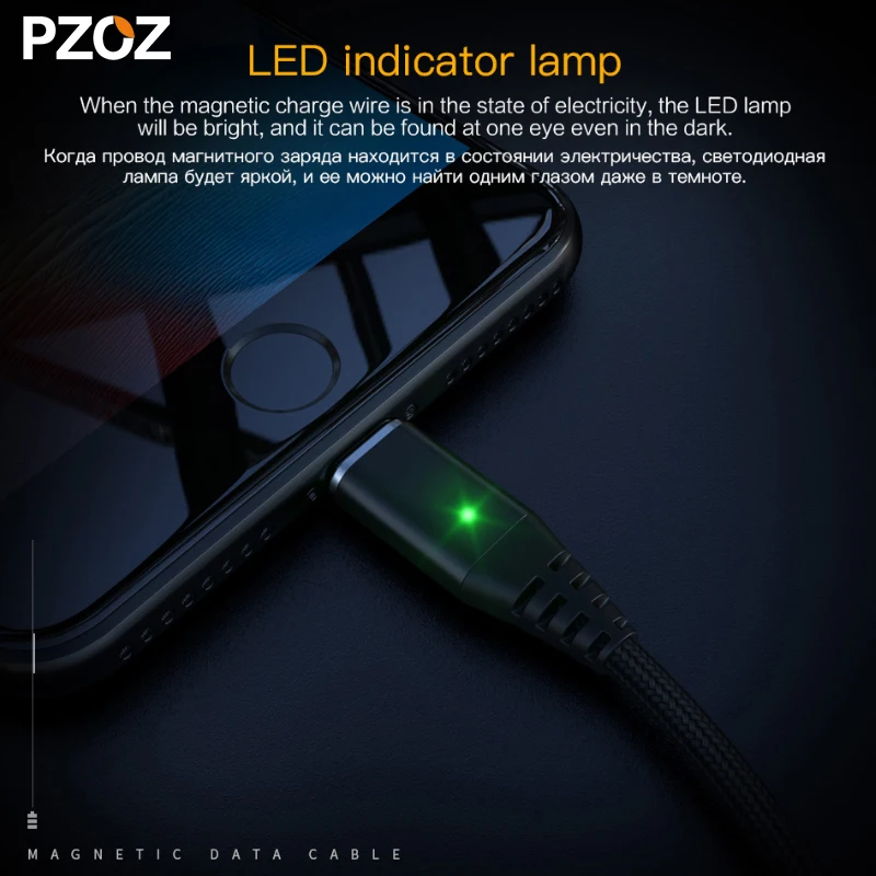  PZOZ Magnetische Kabel Für iphone 8 7 6 Schnelle Ladegerät Ladekabel Magnet Kabel Für iphone x 10 S
