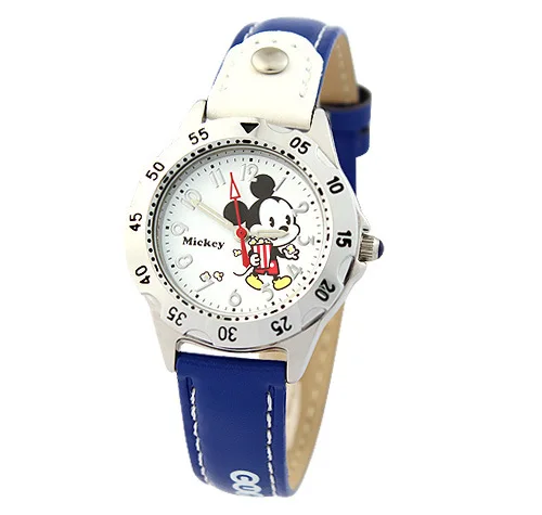 

Children watch Disney brand boy Mickey Minnie picture Leather waterproof digital Quartz wrist watch student Luminous