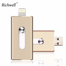 Richwell флеш-накопитель 32 Гб 64 Гб 128 ГБ Usb флэш-накопитель 16 ГБ 8 ГБ карта памяти OTG для Iphone 8/7/7 Plus/6 S/6 Plus/Iphone 5/5S/ipad& ПК