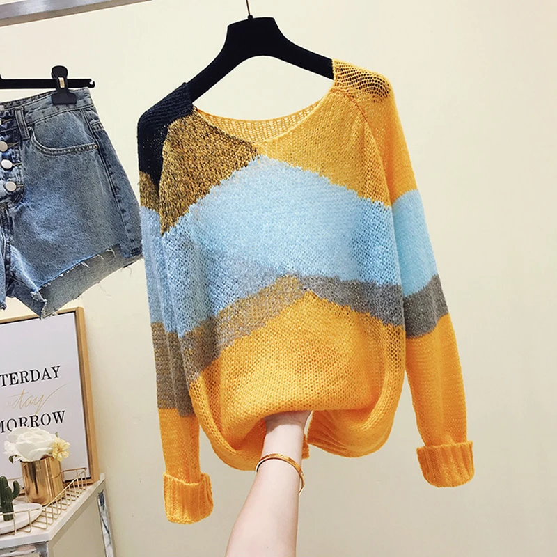 Rainbow Sweater Pull Femme Hiver Oversized Sweater Christmas Pullover Women Jersey Mujer Jumper 2018 Harajuku Sweaters Patchwork Rainbow Sweater Pull Femme Hiver Oversized Sweater Christmas Pullover Women Jersey Mujer Jumper 2018 Harajuku Sweaters Patchwork