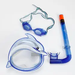 H456 Бесплатная Доставка детская маска для дайвинга дыхательной трубки лягушка Краб Дельфин Акула очки для плавания костюм подводное