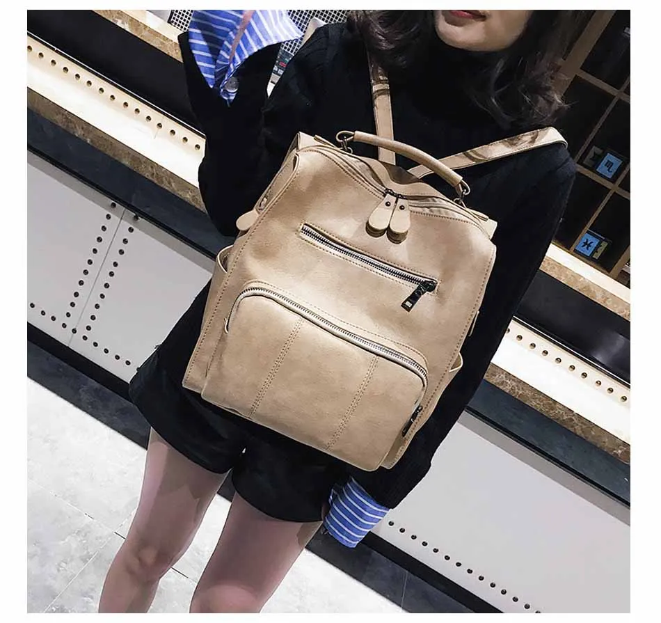 

2018 new hot British simple college wind women's backpack wild retro backpack female purse youth travel bag school bag female