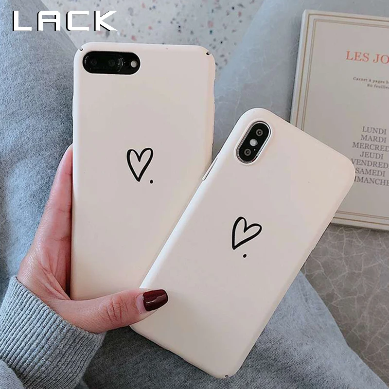 

LACK Love Heart Phone Case For iphone XS Max Case For iphone XR X 8 7 6S 6 Plus Cover Fashion Hard PC Matte Cases Cartoon Capa