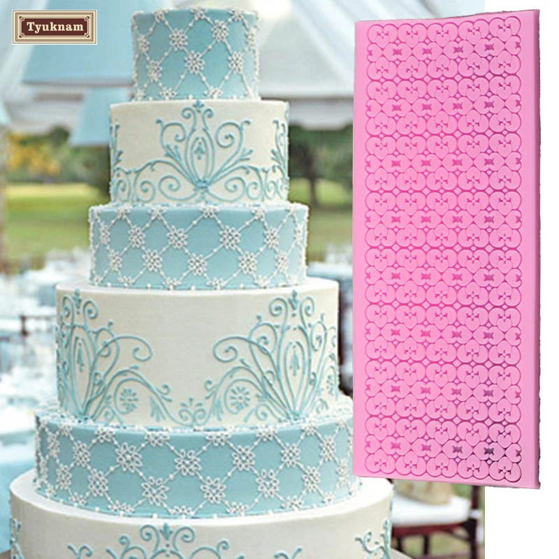 Cake Lace Flower Mold Silicone Embossing Cake Mat Textured Lace