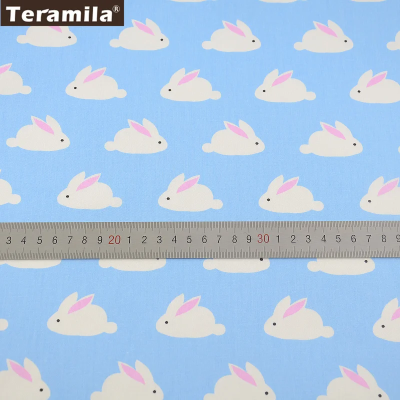 Лоскутная стеганая хлопковая ткань милые кролики дизайны TERAMILA Twill жир четверти домашний текстиль Материал простыня Tecido
