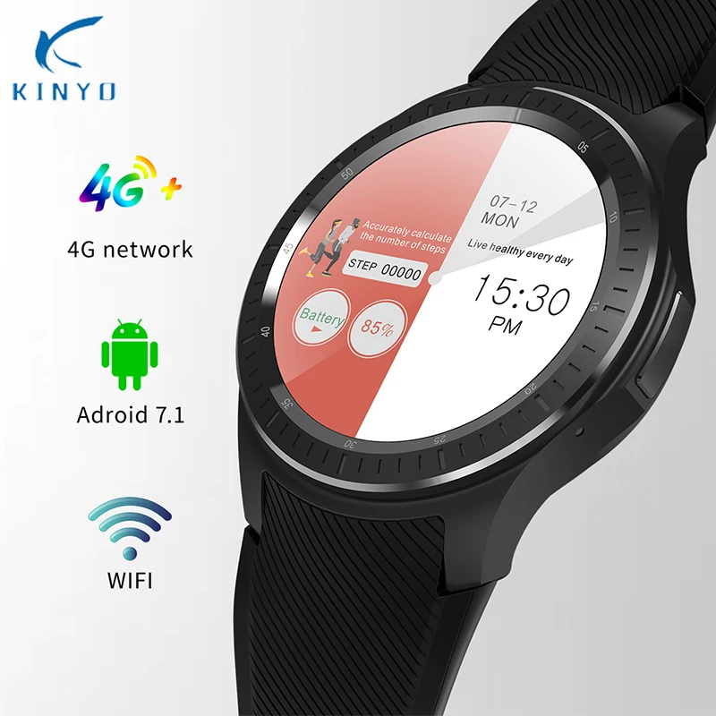 

Smartwatch android 7.1 MT6739 1GB+16GB 1.3 Inch 4G men smart watch Bluetooth with WIFI GPS heart rate pedometer Google play map