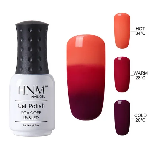 HNM 8 мл термальный 3 цвета меняющий УФ-гель для ногтей лак для ногтей замачиваемый полуперманентный штемпелюя краска - Цвет: 4204