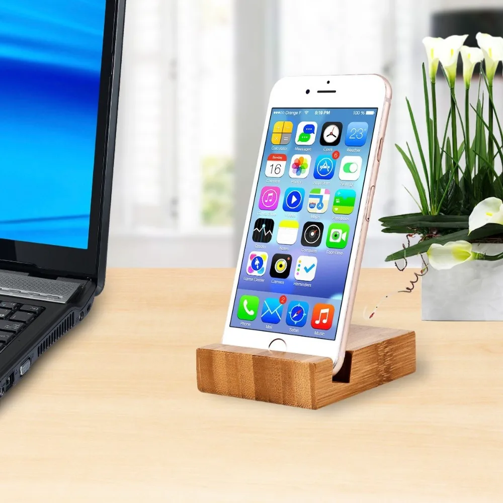 Подставка держатель для телефона из Букового дерева iPhone 6 7 8 Plus|Подставки и