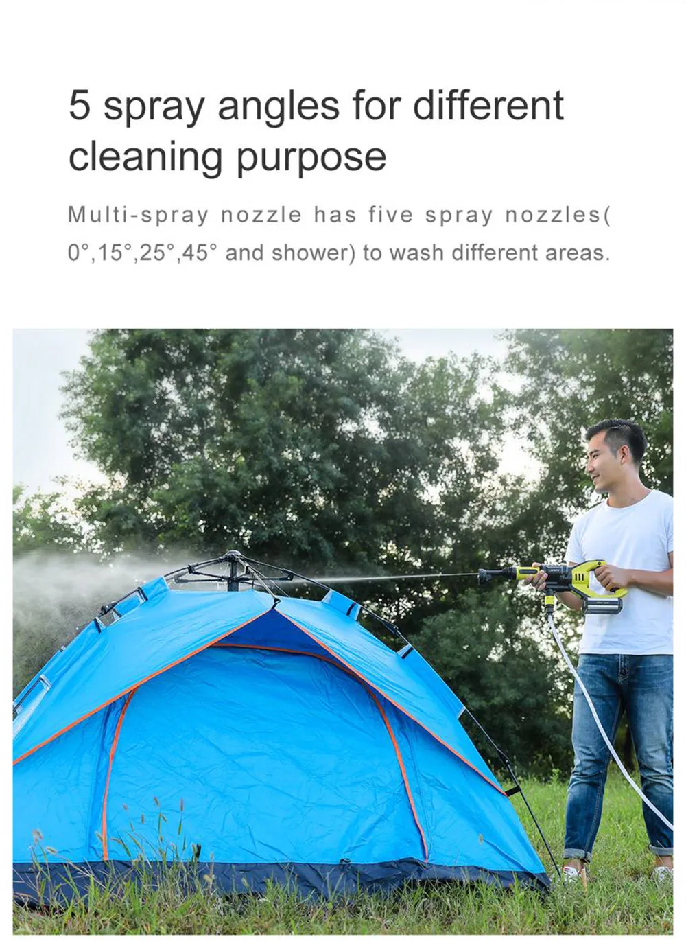 Top Jimmy JW31 Car Bicycle Flush Gun Washing Gun Powerful Handheld Rechargeable Cleaning Tool Water Power Cleaner Washer 12