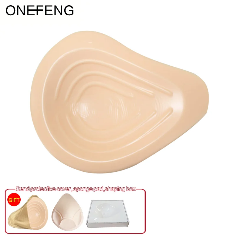 ONEFENG 2019 Light Weight Mastectomy Bra Inserts Spiral Shape Silicone Breast Prosthesis for