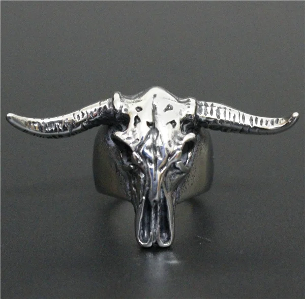 Персональный дизайн голова быка 316L из нержавеющей стали крутое модное кольцо в стиле панк с головой быка