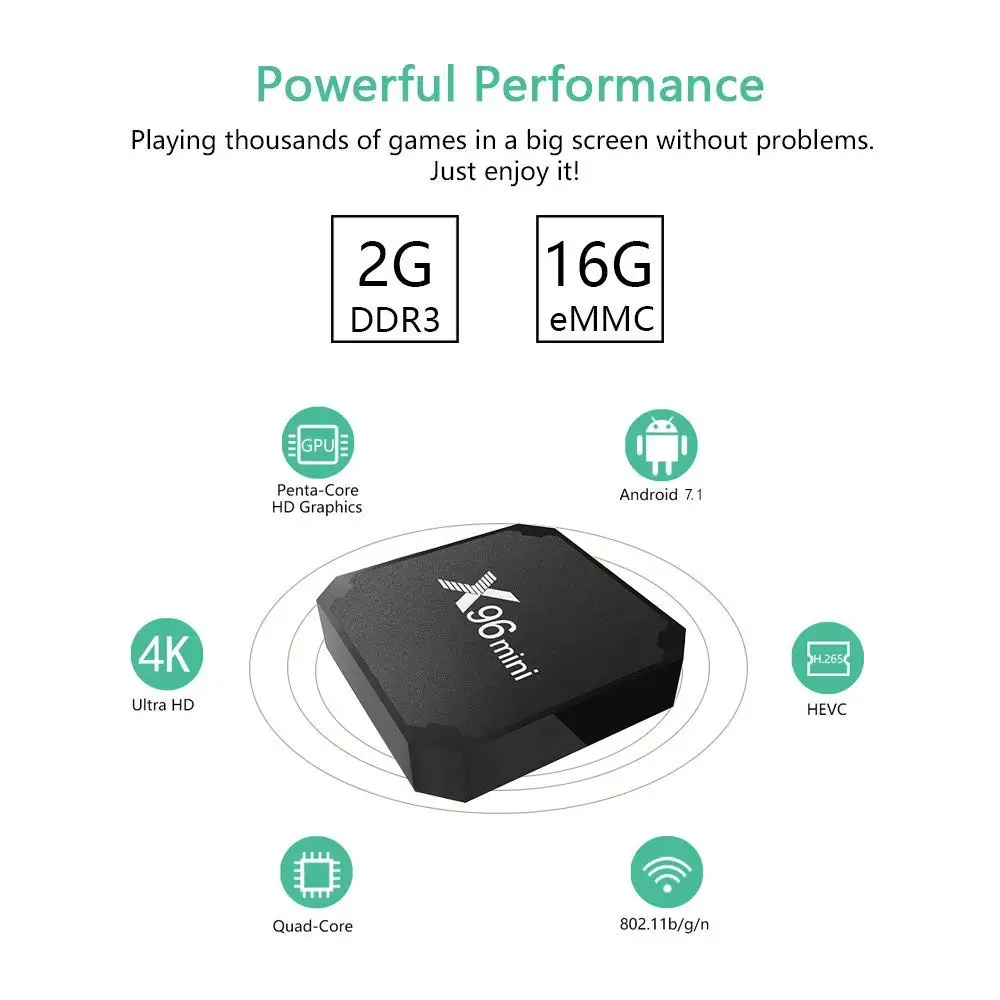 Rovtop X96 Мини Android 7 1 ОС 4K Смарт ТВ приставка 2 Гб 16 Amlogic S905W четырехъядерный X96mini ГБ 8 WiFi