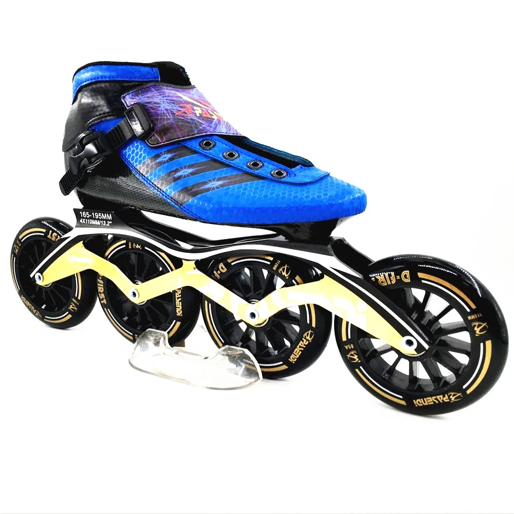 

pasendi Patins blue inline speed skating shoes Professional child inline roller skates Carbon Adults Inline Speed Skate
