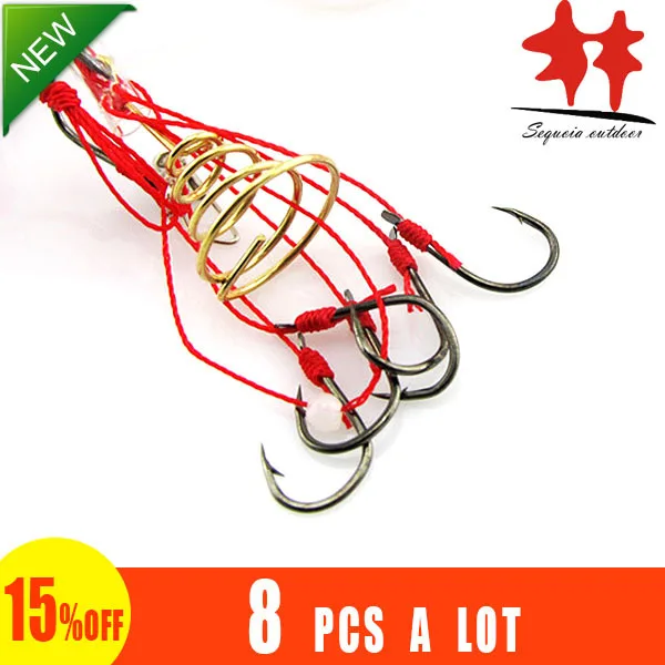 NEW 2014 Brand Explosive Hook Bomb For Fishing Hooks Super Tough Light Tiny Sharp Tip Made Japan Overlord Bundle Bom Barbed 8PCS | Спорт и