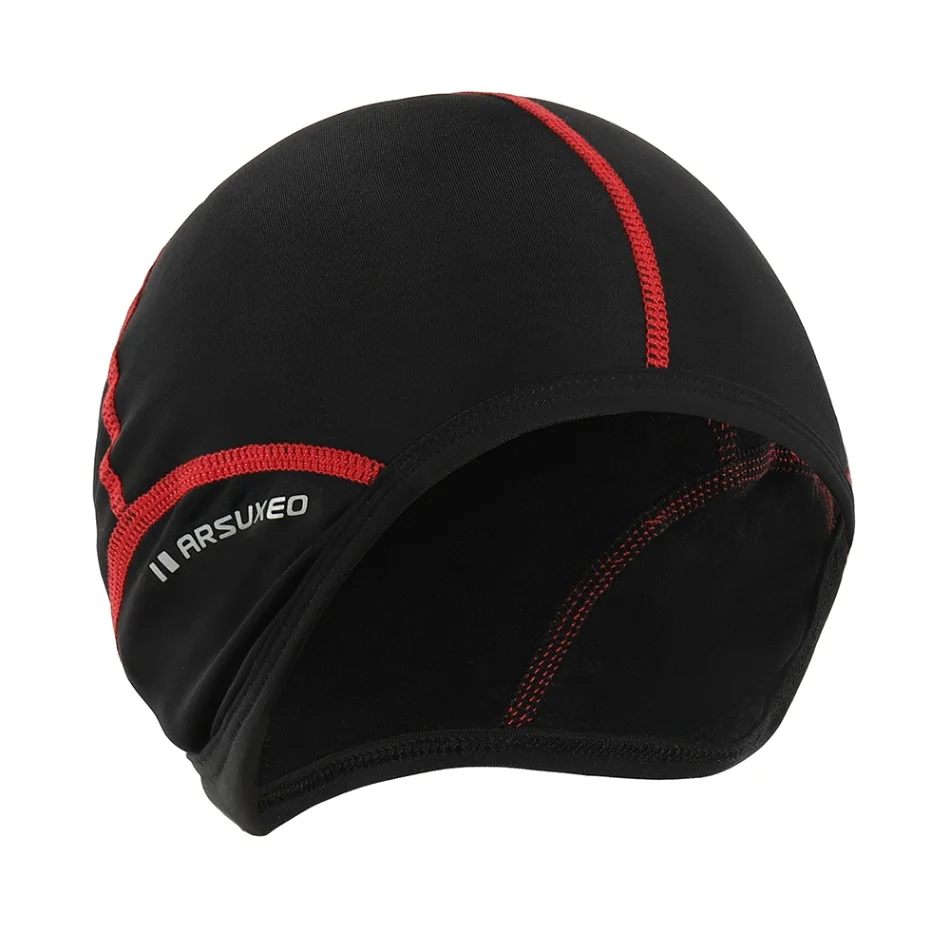 Уличная спортивная мужская шапочка для езды на велосипеде велосипедный шлем лайнер для бега лыжного спорта флисовая ветрозащитная бандана Зимняя кепка s Велосипедное снаряжение - Цвет: Красный