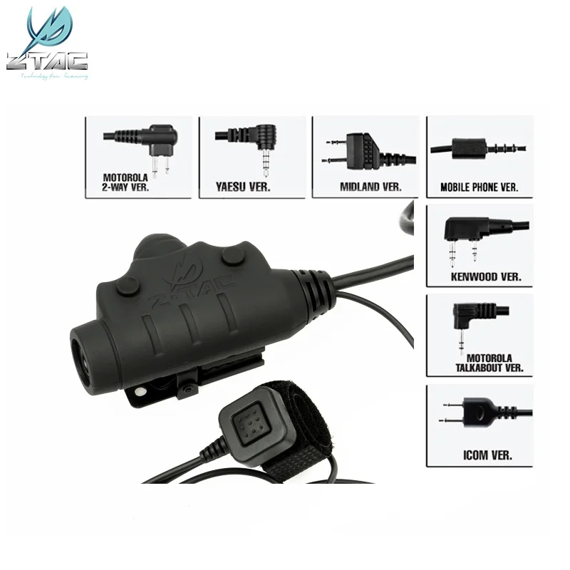 Z-TAC U94 PTT новая версия оснащена проводным кнопочный переключатель для военных таттика авиационная гарнитура Z115