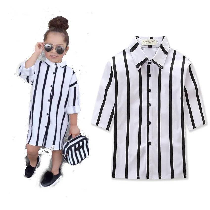 

Summer fashion baby girls long sleeve striped polo shirts lovely kids casual clothes children's clothes princess wear 17A801