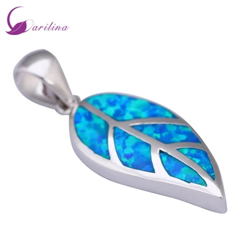 

Leaves Pendants Silver Color Color Blue Fire Opal Silver Pendant For Women Jewelry P014
