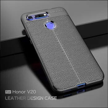 

500PCS Leather Phone Case For Huawei Honor 20 Pro 20i V20 10 Lite V10 9 9i V9 8 V8 8X Max 8A Play Litchi Pattern Soft TPU Cover