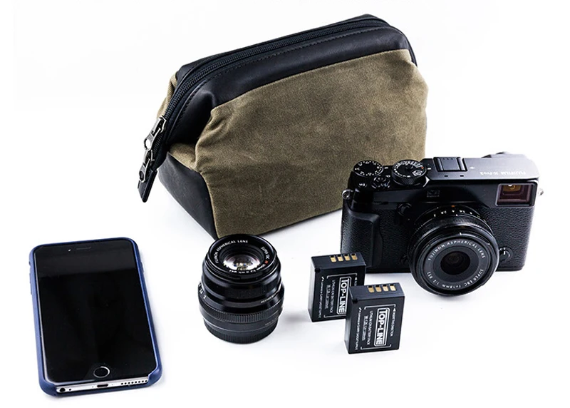 Натуральная кожа воловья кожа/водонепроницаемый пчелиный воск ткань камера протектор сумка чехол для Sony Fuji Leica беззеркальная камера A7 X-T2