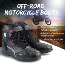 Motorcycle Boots Botas Moto Motociclista Motocross Shoes Motorbike Motoqueiro Off Road Equipement Boots Men MT015 2 Color SCOYCO