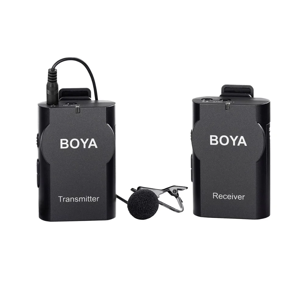 

BOYA BY-WM4 wireless Collar clip microphone Omnidirectional lavalier Transmitter in Receiver 2.4GHz GFSK Super anti-interference