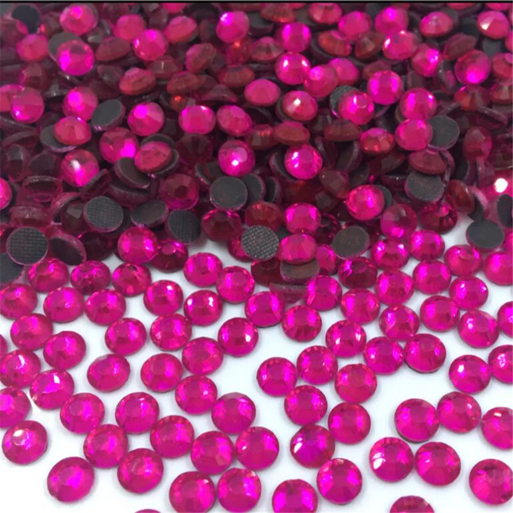 

SS6 SS10 SS16 1440PCS Hot Pink Color DMC Crystal Rhinestones DIY Loose Glue HotFix Crystal Rhinestone for Garment Decoration