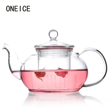 

1pc 280ml,600ml,800ml 1200ml Flower Coffee Glass Tea Pot Blooming Chinese Glass Teapots Heat Resistant Glass Teapot