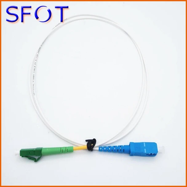 Оптоволоконный соединительный кабель, симплексный SM SC/UPC к LC/APC 1 м(белый цвет), G652D, LSZH, 2 мм