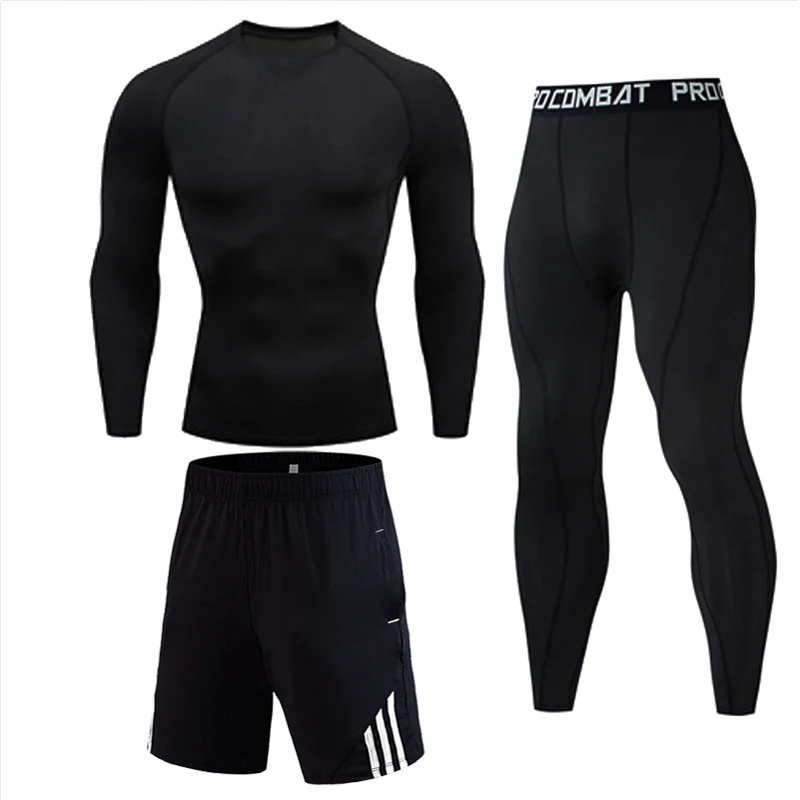 

Men's Gym Clothing Short Running Man Compression tights Dry perspiration Track suit Gym Man black T shirt Sport Pants S-XXXXL