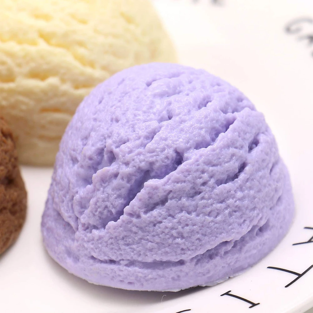 

3pcs Artificial Ice Cream Balls Realistic Simulation Food Desserts Fake Ice Cream Model Shops Decoration Photo Props