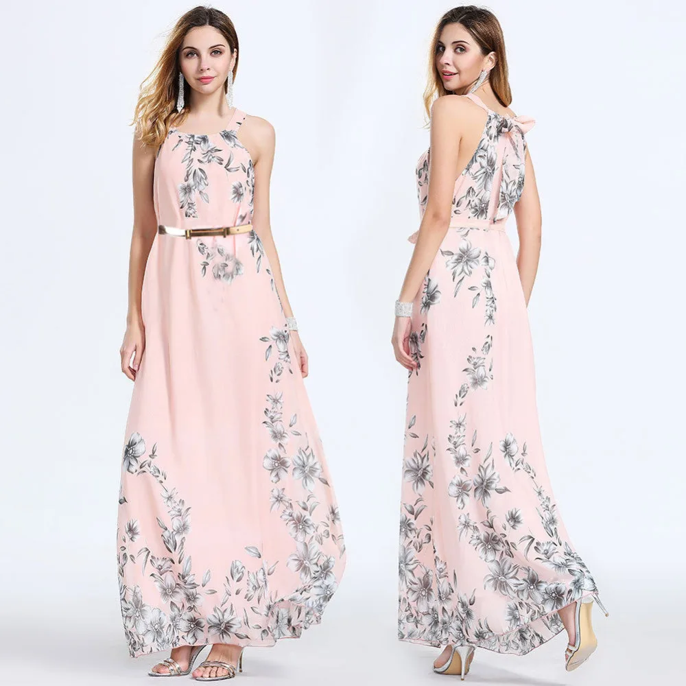2018 Elegant Women Boho Maxi Dress Formal Prom Floral Sleeveless ...
