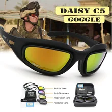 Daisy C5, поляризационные армейские очки, военные солнцезащитные очки, 4 линзы, набор, мужские, в пустыне, шторм, война, игра, тактические очки, спортивные
